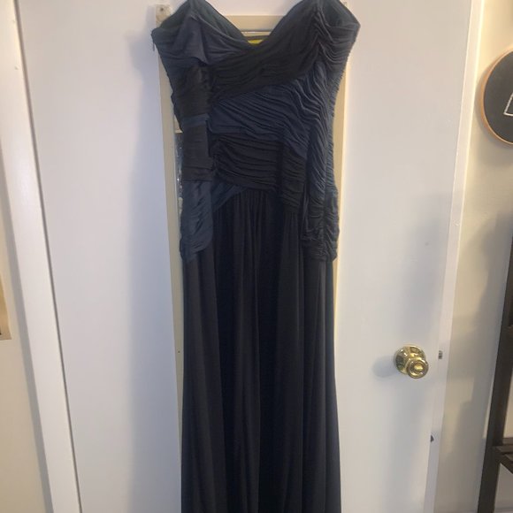 BCBG Navy Blue Strapless Formal Gown - Picture 3 of 7